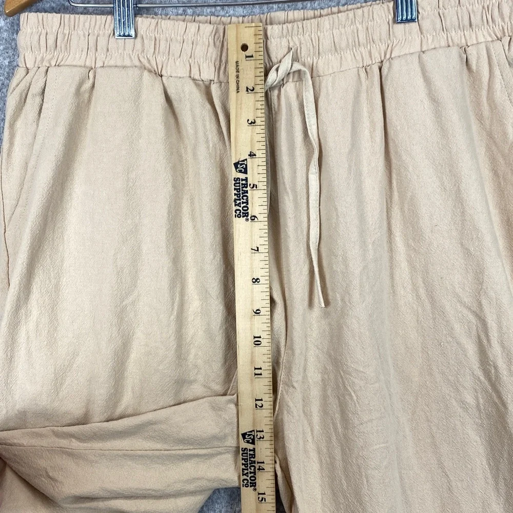 Ouku pull on pants XL drawstring elastic inseam 28” wide leg butter yellow - Picture 4 of 11